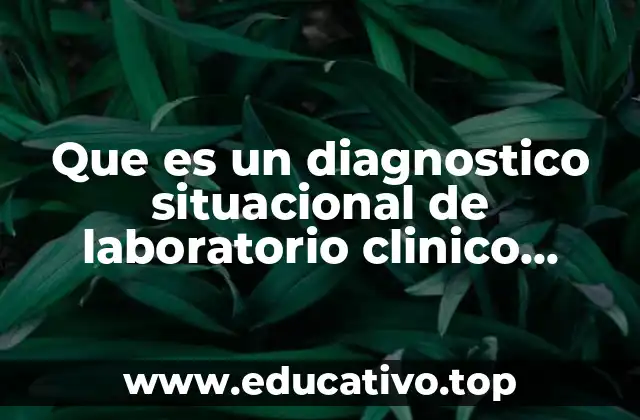 Que es un diagnostico situacional de laboratorio clinico privado ejemplos