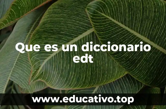 Que es un diccionario edt