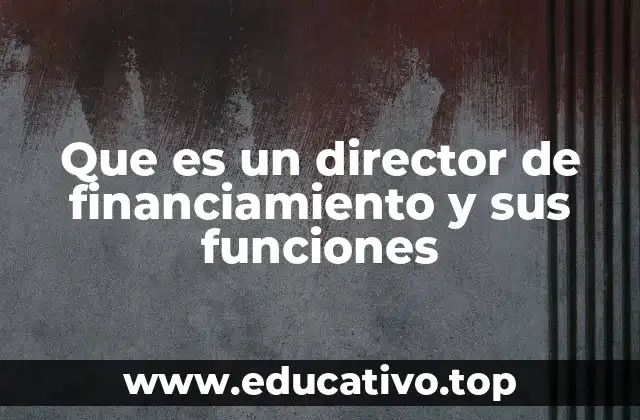 Que es un director de financiamiento y sus funciones