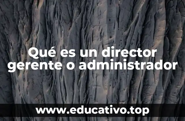 Qué es un director gerente o administrador