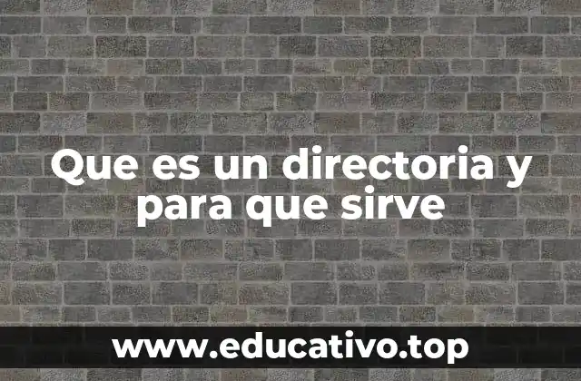 Que es un directoria y para que sirve