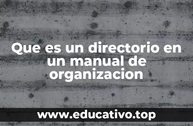Que es un directorio en un manual de organizacion