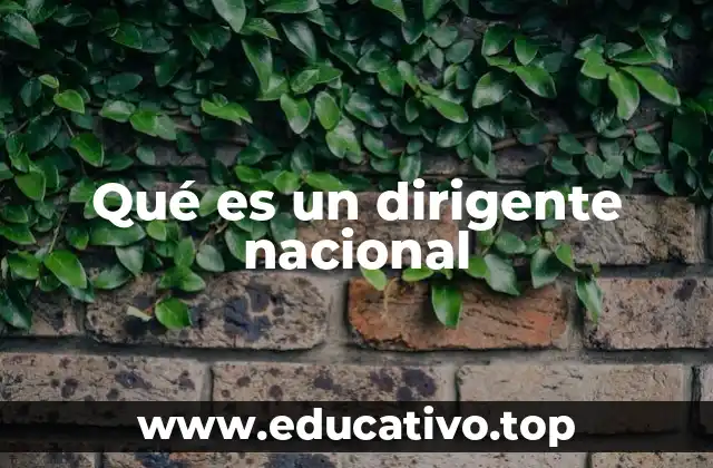 Qué es un dirigente nacional