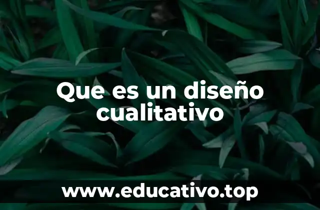 Que es un diseño cualitativo