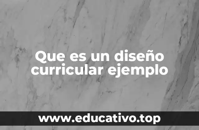 Que es un diseño curricular ejemplo