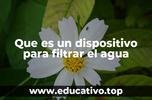 Que es un dispositivo para filtrar el agua