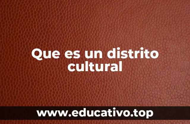 Que es un distrito cultural