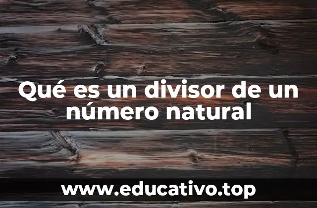 Qué es un divisor de un número natural