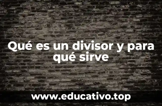 Qué es un divisor y para qué sirve