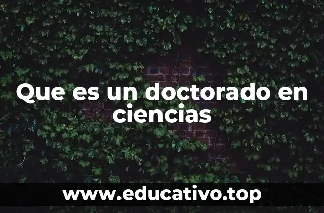 Que es un doctorado en ciencias