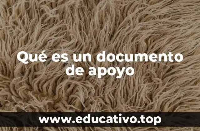 Qué es un documento de apoyo