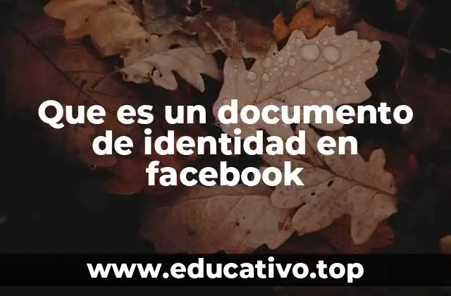 Que es un documento de identidad en facebook
