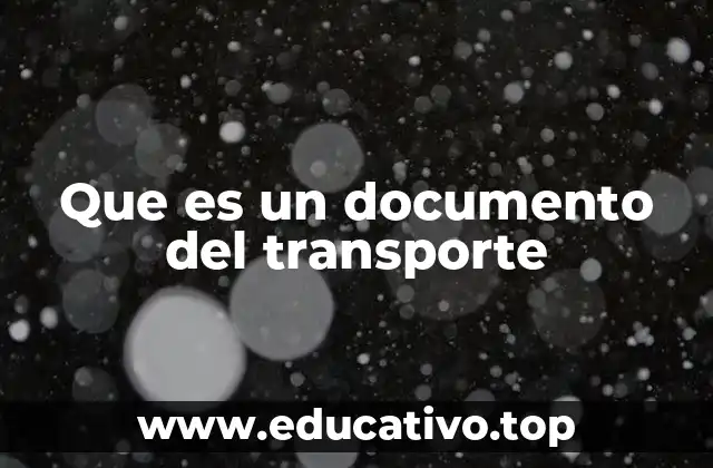 Que es un documento del transporte