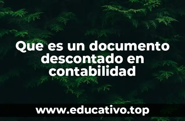 Que es un documento descontado en contabilidad