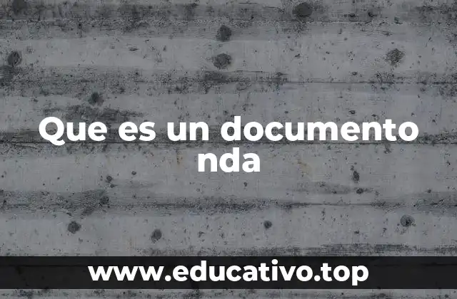 Que es un documento nda