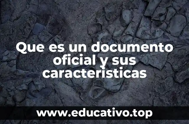 Que es un documento oficial y sus caracteristicas
