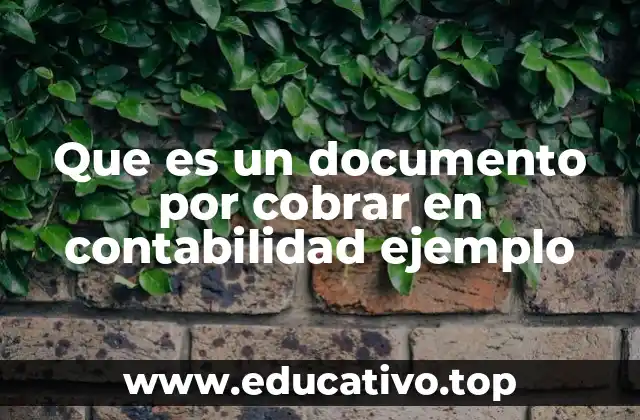 Que es un documento por cobrar en contabilidad ejemplo