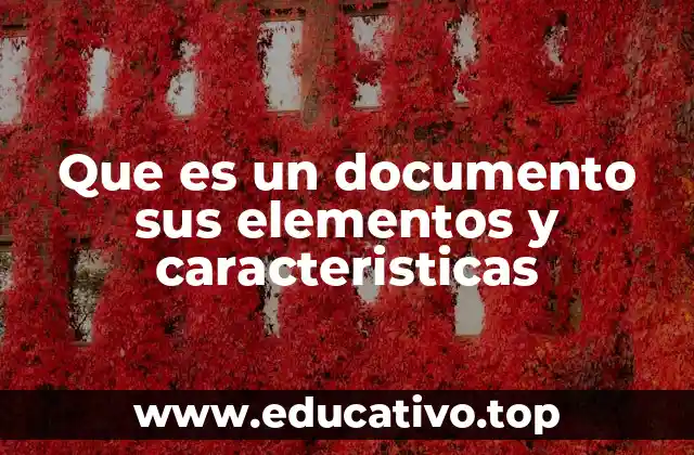 Que es un documento sus elementos y caracteristicas