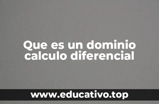 Que es un dominio calculo diferencial
