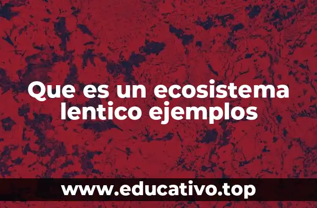 Que es un ecosistema lentico ejemplos