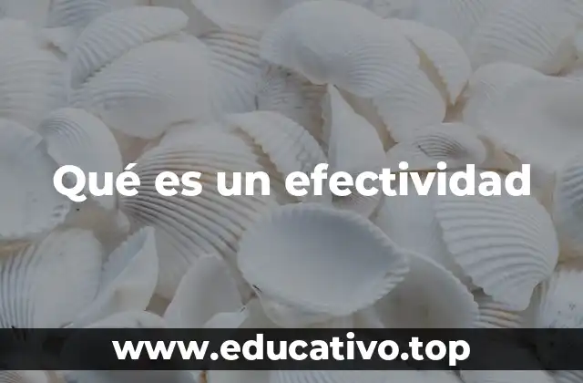 Qué es un efectividad