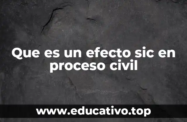 Que es un efecto sic en proceso civil