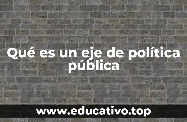 Qué es un eje de política pública