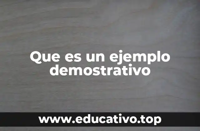 Que es un ejemplo demostrativo