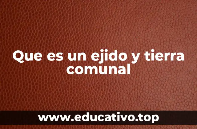 Que es un ejido y tierra comunal