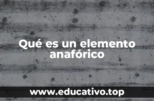 Qué es un elemento anafórico