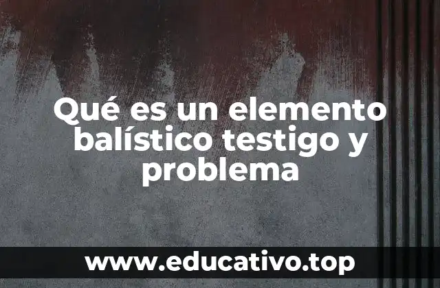 Qué es un elemento balístico testigo y problema