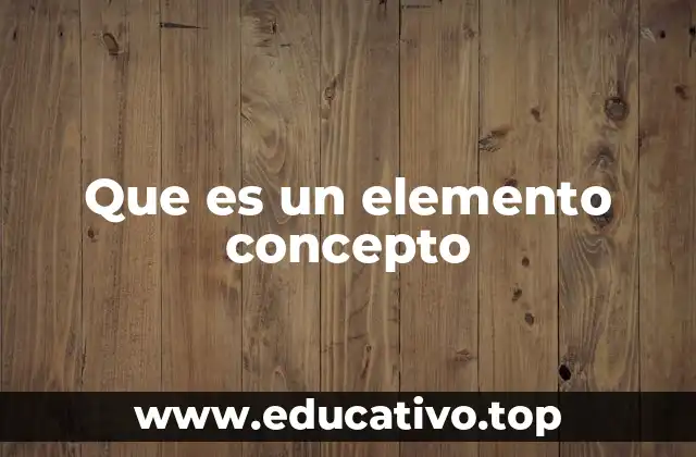 Que es un elemento concepto