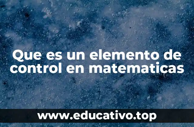 Que es un elemento de control en matematicas