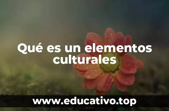 Qué es un elementos culturales