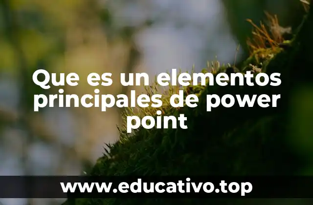 Que es un elementos principales de power point