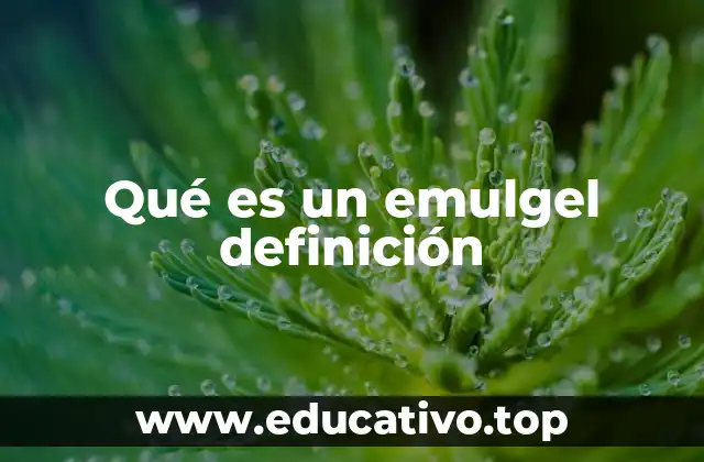 Qué es un emulgel definición