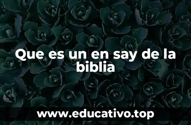 Que es un en say de la biblia