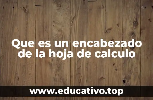Que es un encabezado de la hoja de calculo