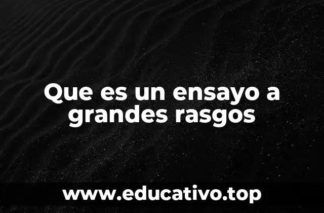 Que es un ensayo a grandes rasgos