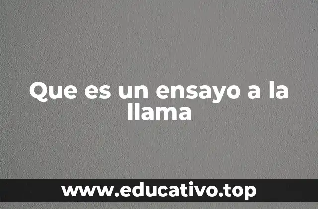 Que es un ensayo a la llama