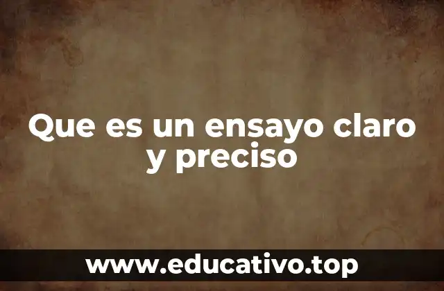 Que es un ensayo claro y preciso