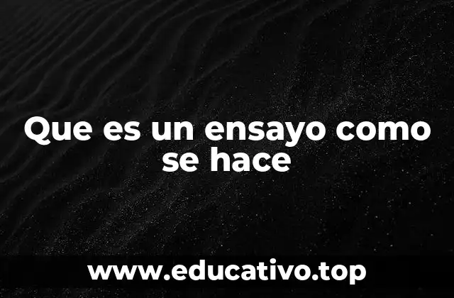 Que es un ensayo como se hace