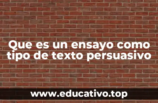 Que es un ensayo como tipo de texto persuasivo