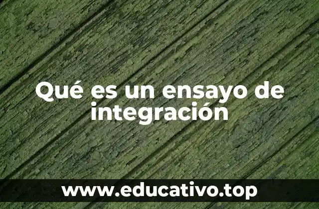 Qué es un ensayo de integración