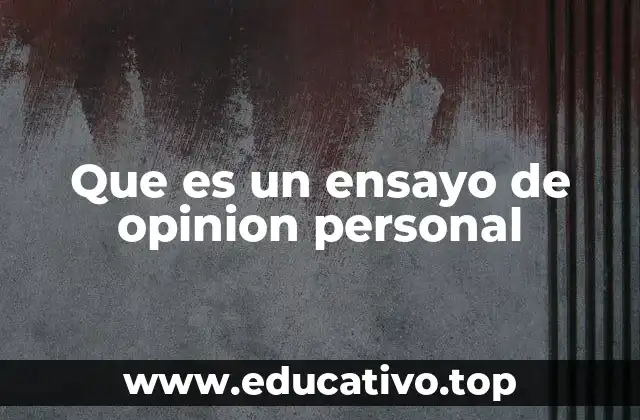Que es un ensayo de opinion personal