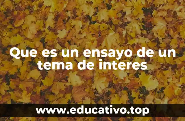Que es un ensayo de un tema de interes