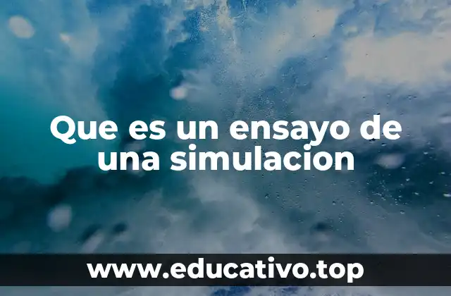 Que es un ensayo de una simulacion