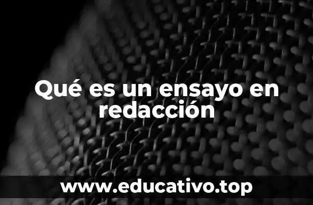 Qué es un ensayo en redacción