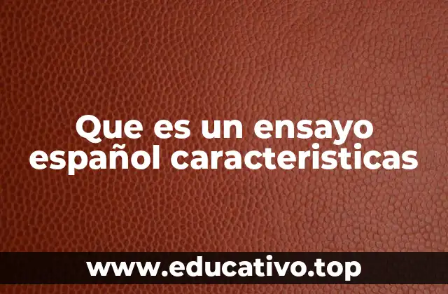 Que es un ensayo español caracteristicas