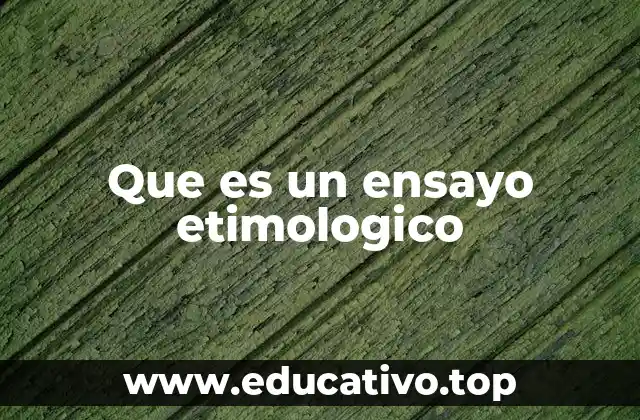 Que es un ensayo etimologico